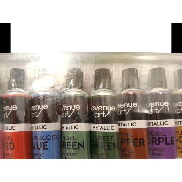 Artist Quality METALLIC Paint Set 12 Tubes Blends Easily Brilliant Non Toxic - Picture 9 of 14